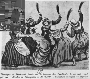 Theroigne de Mericourt whipped by a group of Parisian Jacobin women